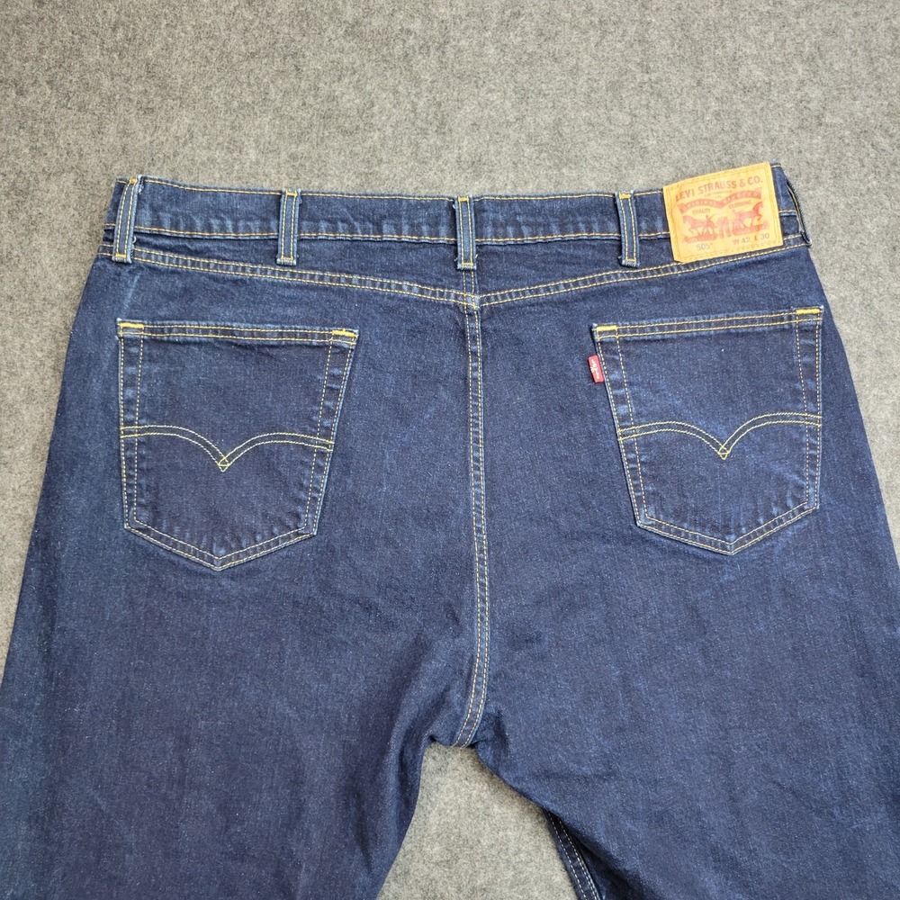 Levis 505 Jeans Mens 42x30 Blue Denim Red Tab Y2k Streetwear Americana Weekend - Picture 5 of 12